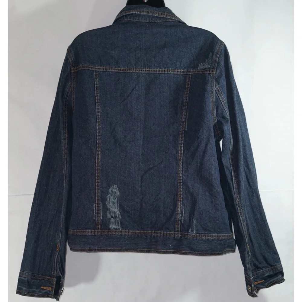 Forever 21 Jean Jacket Distressed  Denim Size 1X - Picture 5 of 8